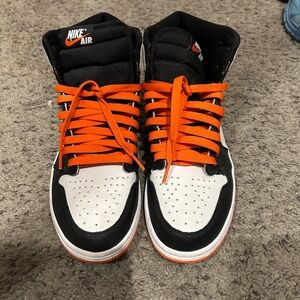 Nike High-Top Sneakers - Black, White, and Orange